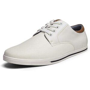 🆕Bruno Marc Men White Sneakers Canvas Synthetic Up Comfortable Casual Shoes